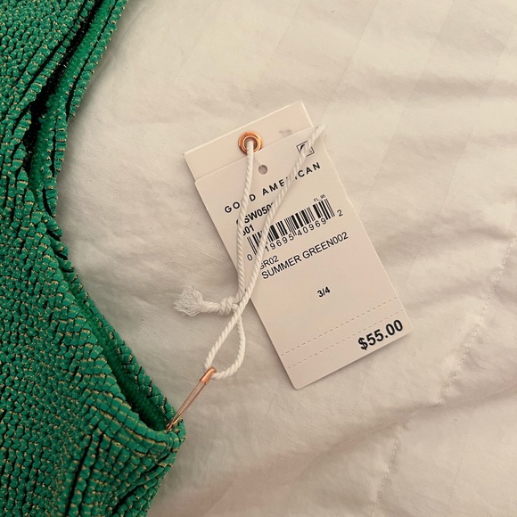 GOOD AMERICAN always fits metallic one shoulder bikini top - Picture 5 of 8